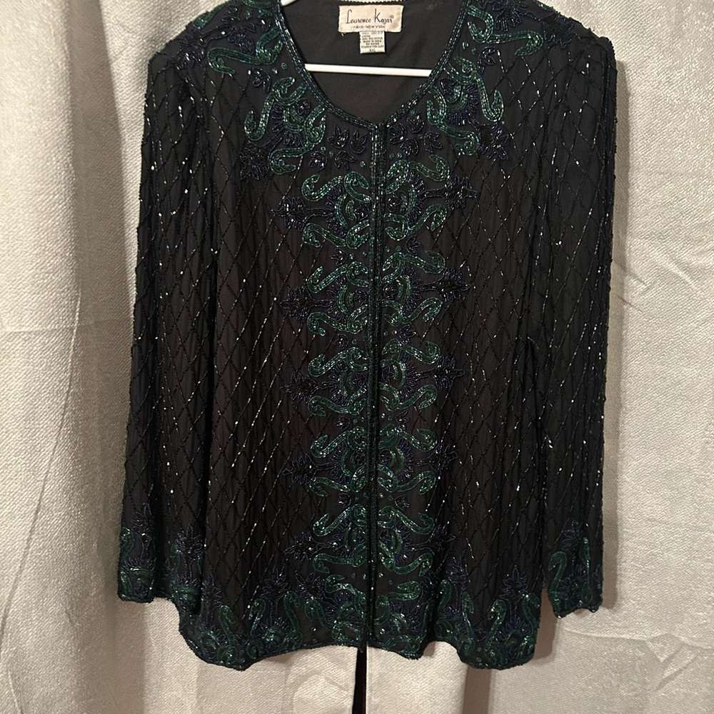 Laurence Kazar Black Silk Jacket